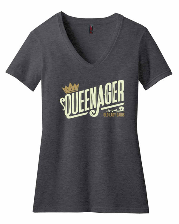 Queenager Women's V-Neck Tee