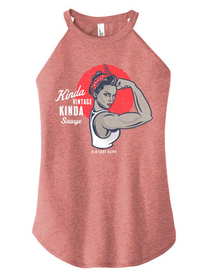Rosie the Riveter Halter Tank for strong, active women over 40