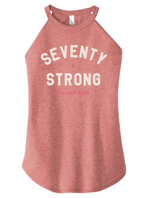 Seventy & Strong t-shirt celebrating strength in age
