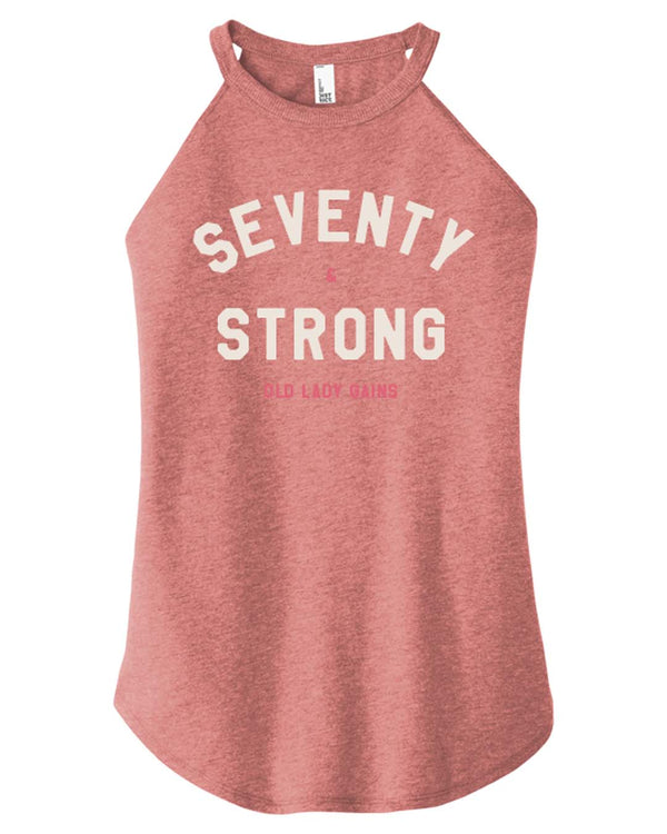 Seventy & Strong t-shirt celebrating strength in age