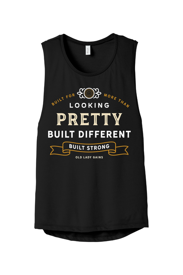 Women's motivational workout tank for strength training, CrossFit, weightlifting and healthy aging.