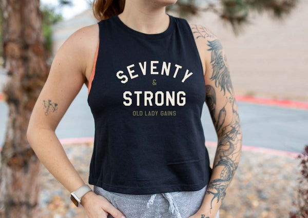 Soft, age-positive 70th shirt for confident women