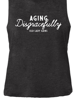 Fun and empowering "Aging Disgracefully" text print