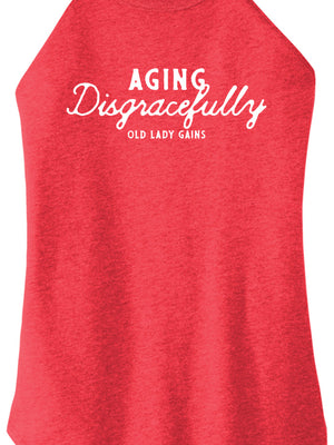 "Aging Disgracefully" design on a halter tank