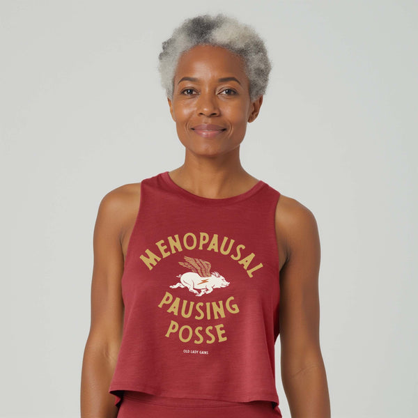 Menopausal Pausing Posse Crop Tank