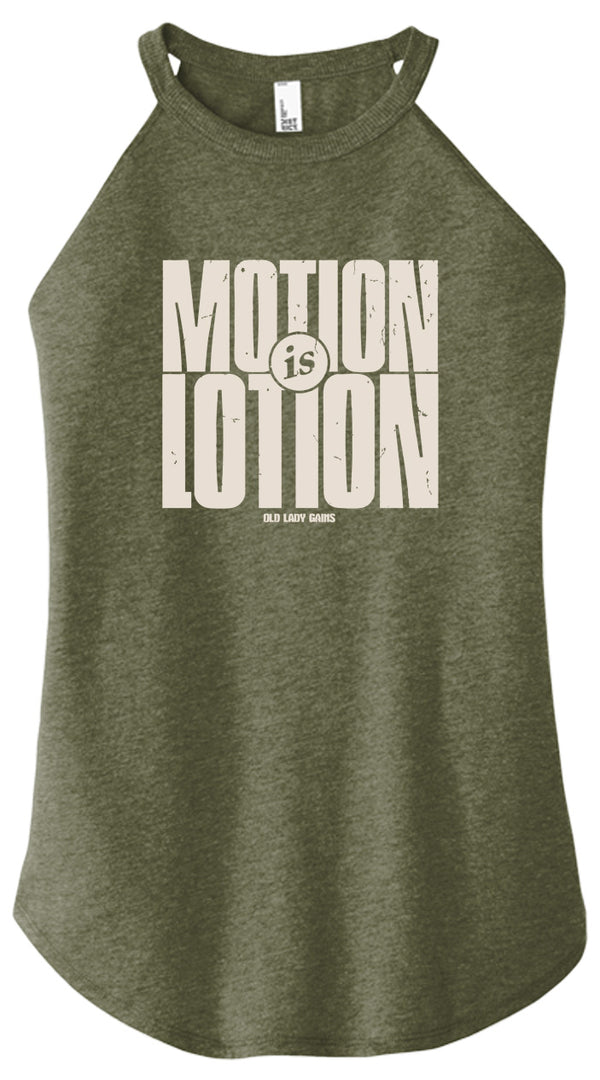 Motion is Lotion Halter Tank