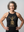 Close-up of the historical marie antoinette weightlifting graphic that says LET THEM LIFT beautifully printed on soft, heathered charcoal tri-blend fabric with a clean, curved hemline.