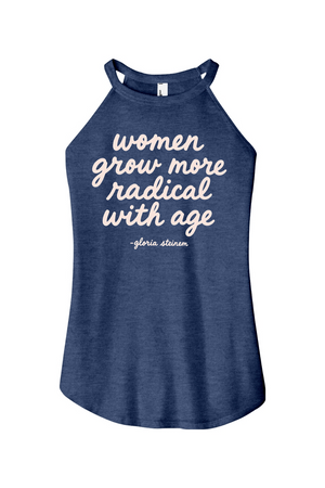 Green tank top with motivational feminist quote on a white background