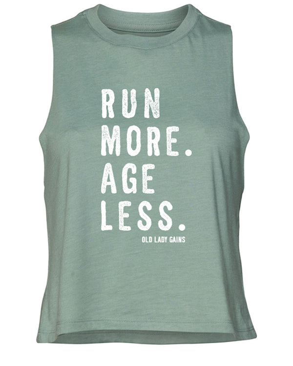 Run More. Age Less. Crop Tank