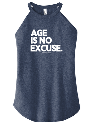 No Excuses Halter Tank for women over 40 – age empowering workout apparel