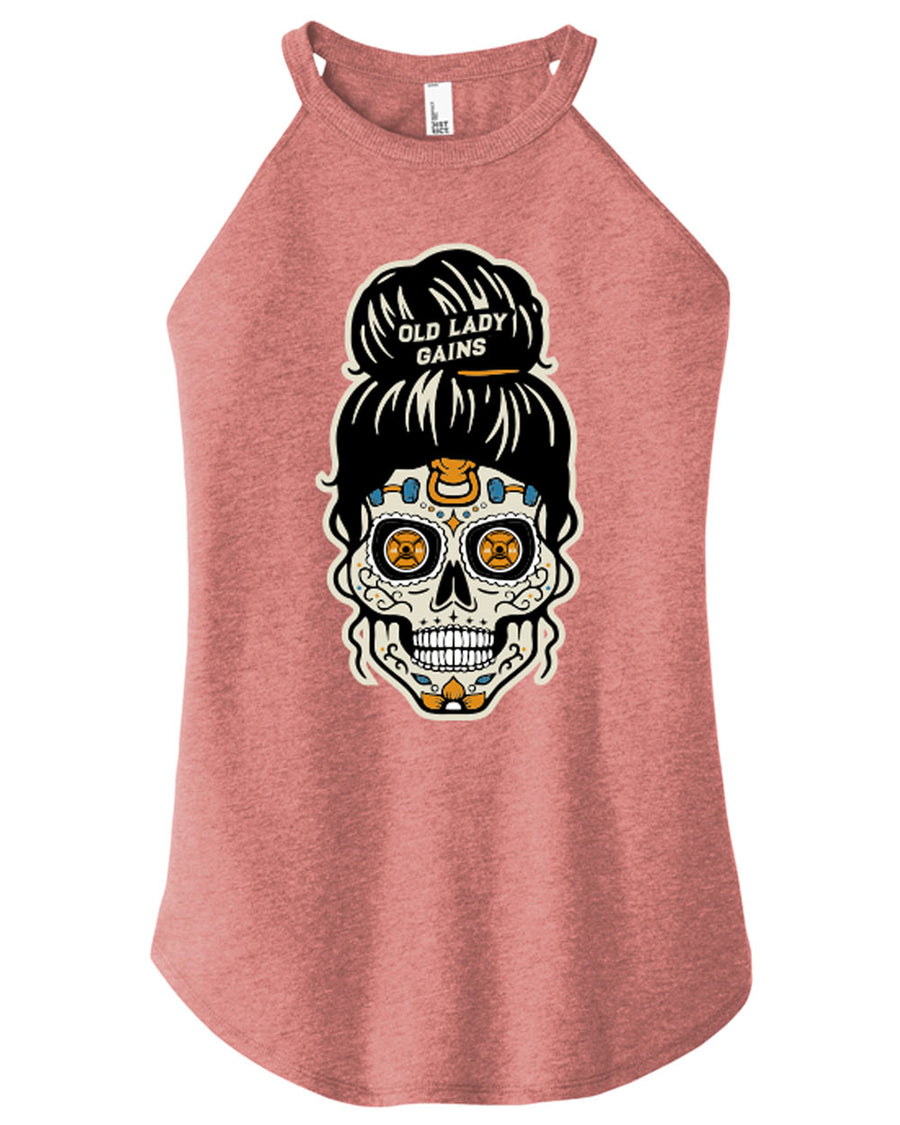 Sugar Skull Halter Tank